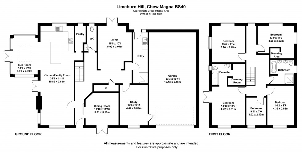 Floorplan for Chew Magna, Bristol, Somerset