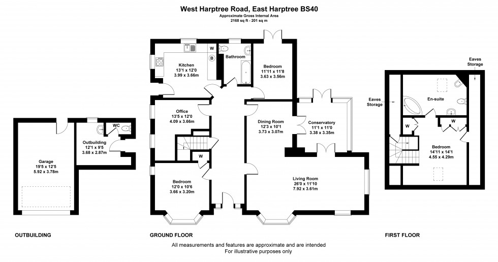 Floorplan for East Harptree, Bristol, Somerset