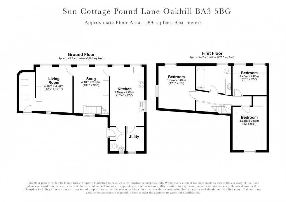 Floorplan for Oakhill, Radstock, Somerset