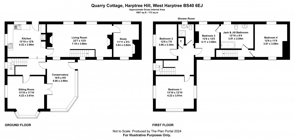 Floorplan for West Harptree, Bristol, Somerset