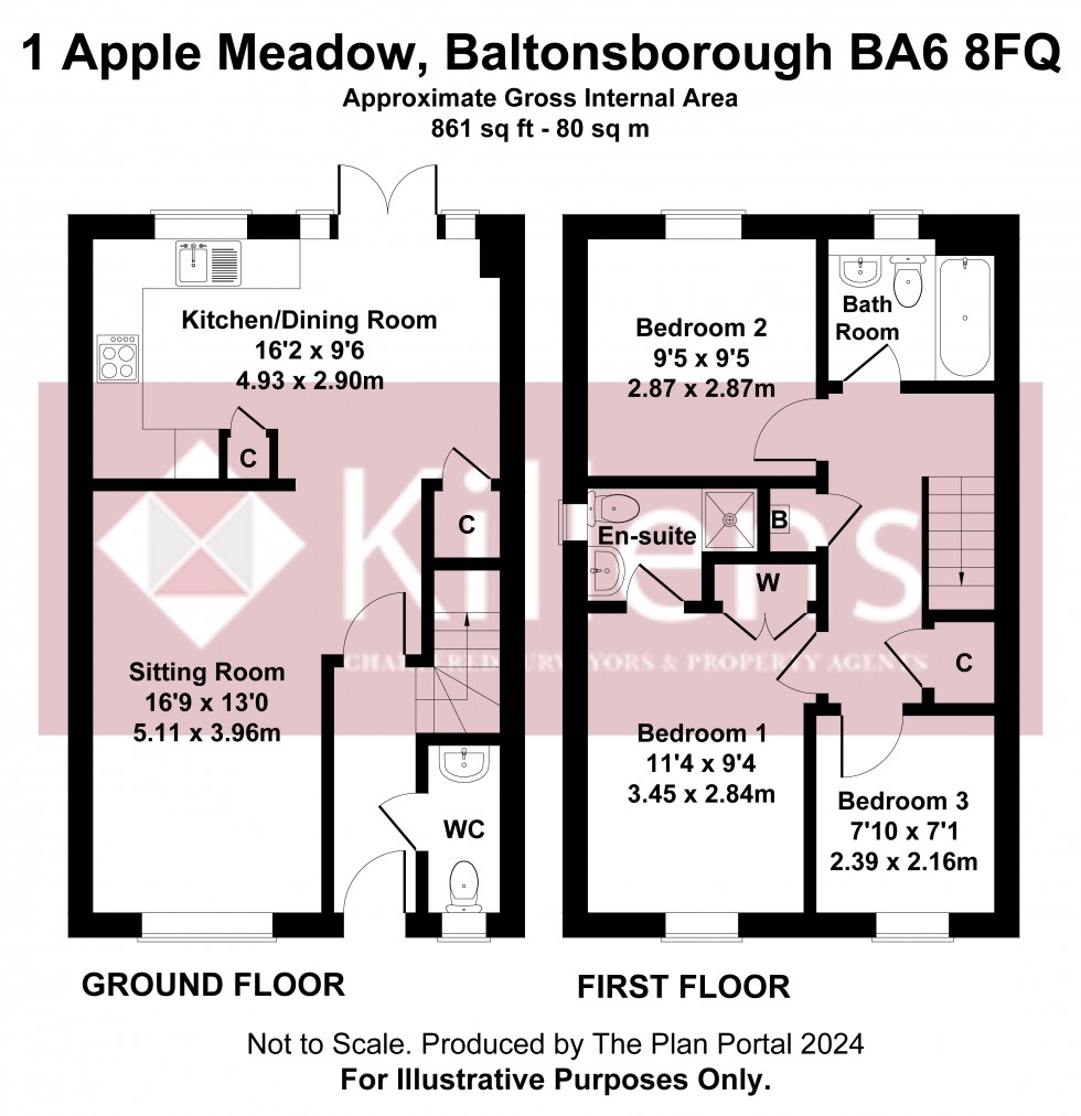 Floorplan for Baltonsborough, Glastonbury, Somerset