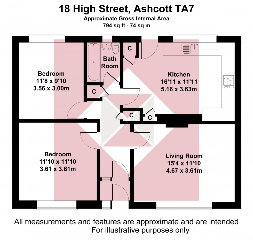 Floorplan for Ashcott, Bridgwater, Somerset