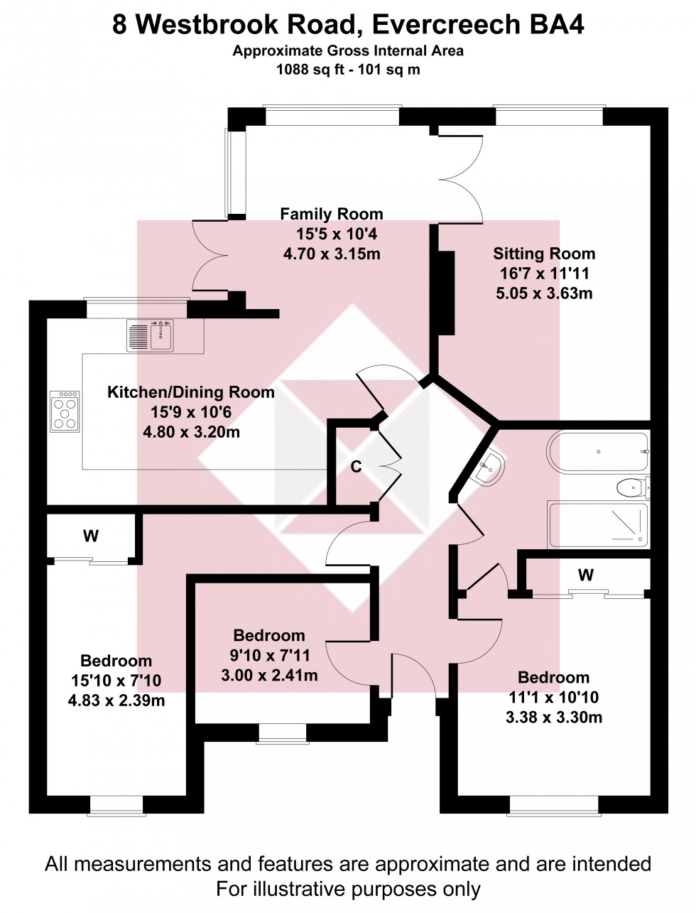 Floorplan for Evercreech, Shepton Mallet, Somerset